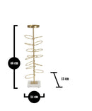 Portacandele Rings 14x13x46 cm in Ferro e Marmo Oro e Bianco-6