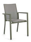 Set 4 Sedie da Giardino 56,2x60x88h cm con Braccioli Konnor Verde-2