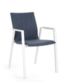 Set 4 Sedie da Giardino 55,5x60x83h cm con Braccioli Odeon Bianco Denim-2