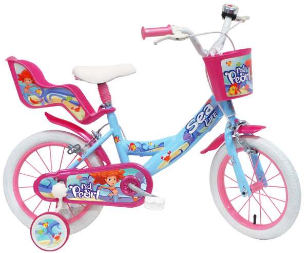 acquista Sea Life 14" Mädchenfahrrad 2 Bremsen Marinegrün und Pink