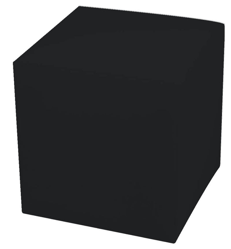 Pouf Poggiapiedi 42x42x44 cm in Similpelle Avalli Cubo Nero-1