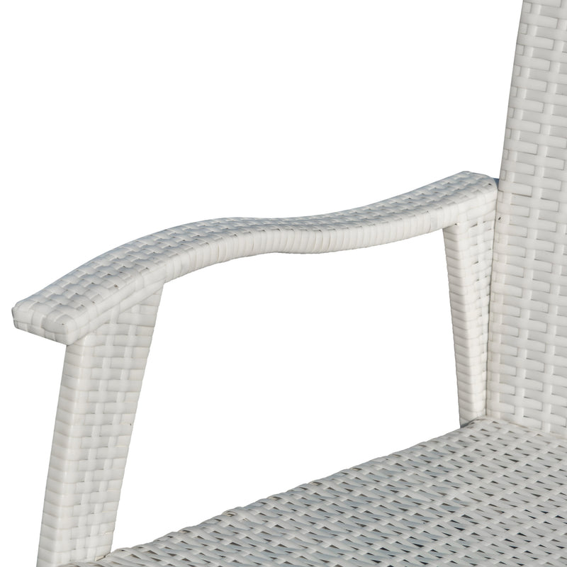 Divano 2 Posti da Giardino 120x63x77 cm in Rattan con Cuscini Bianco e Grigio-9