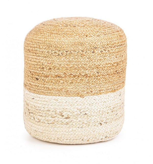 online Pouf Ø 45 cm Jalaja in Fibre Naturali Bianco