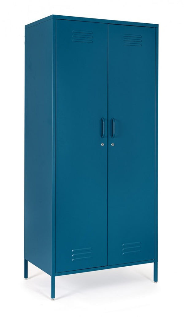 Armadio 2 Ante 50x80x185 cm Cambridge in Acciaio Blu sconto