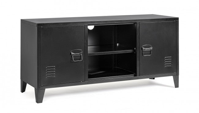 Mobile TV con 2 Ante 40x120,5x58,5 cm Cambridge in Acciaio Nero-1