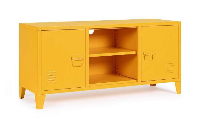 Mobile TV con 2 Ante 40x120,5x58,5 cm Cambridge in Acciaio Giallo-1