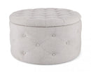 Pouf Contenitore Porta Scarpe Ø 70x40 cm Ernestine in Tessuto-1