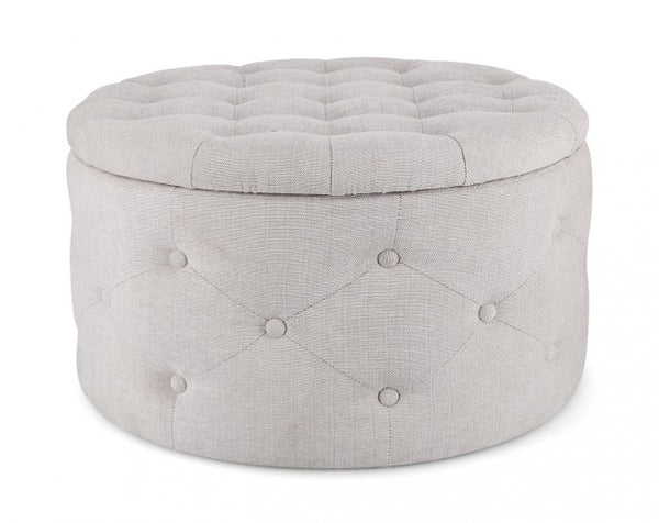 Pouf Contenitore Porta Scarpe Ø 70x40 cm Ernestine in Tessuto Grigio Chiaro online