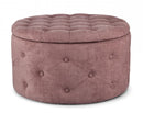 Pouf Contenitore Porta Scarpe Ø 70x40 cm Ernestine in Tessuto-1