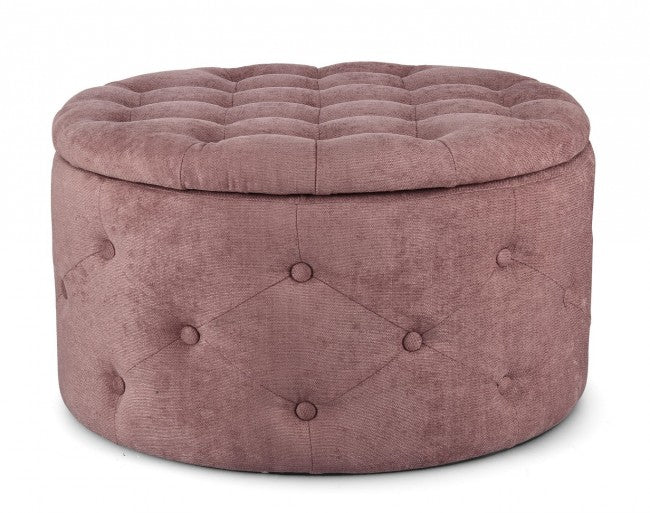 Pouf Contenitore Porta Scarpe Ø 70x40 cm Ernestine in Tessuto-1