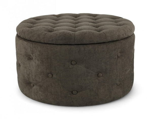 Pouf Contenitore Porta Scarpe Ø 70x40 cm Ernestine in Tessuto Timo online