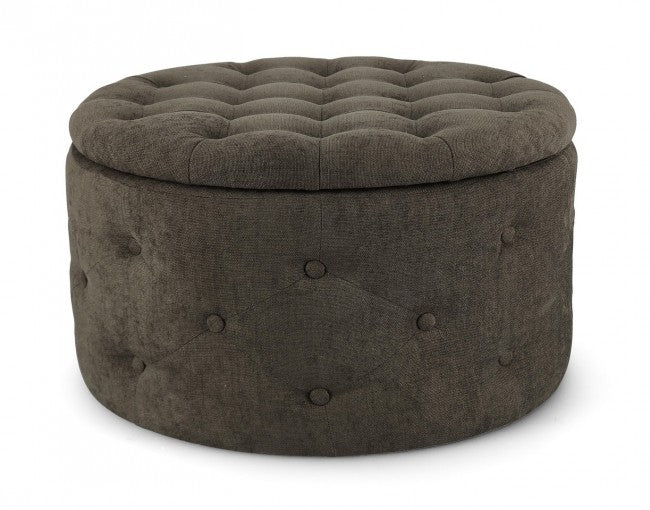 Pouf Contenitore Porta Scarpe Ø 70x40 cm Ernestine in Tessuto-1