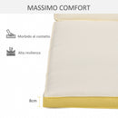 Cuscino per Lettino Prendisole da Giardino 188x53x8 cm in Poliestere Bianco Crema-6