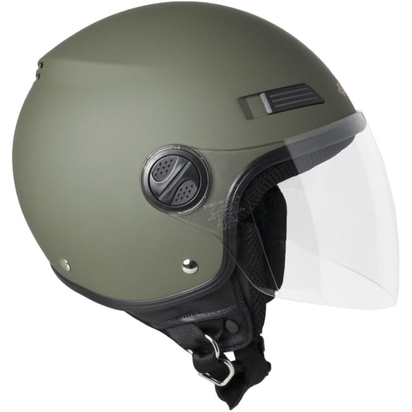 online Demi-Jet Scooter Helm Langvisier Ska-P 1 LH Metropoli Grün gummiert