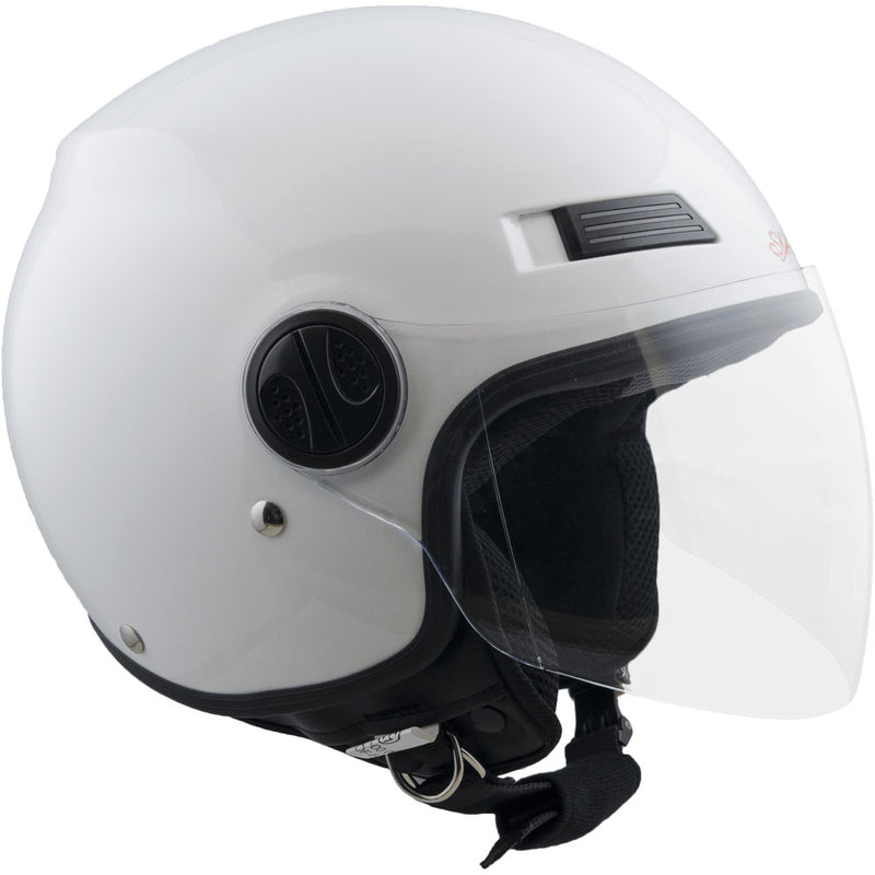 Casco Demi-Jet per Scooter Visiera Lunga SKA-P 1 LH Metropoli Bianco Metal -1