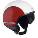 Casco Demi-Jet per Scooter Occhiale a Scomparsa SKA-P 1 NG Slim Bico Bianco Metal -1