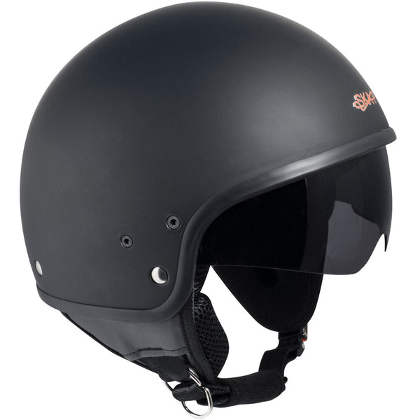 Demi-Jet Helm für Scooter Ska-P 1 NH Slim einziehbare Brille schwarz gummiert online