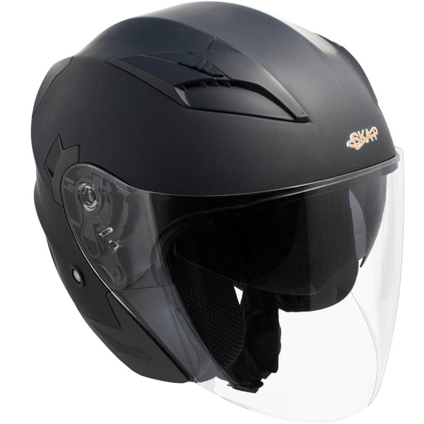 Demi-Jet Scooter Helm langes Visier Ska-P 1 PH Bolzen schwarz gummiert online