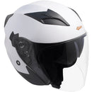 Casco Demi-Jet per Scooter Visiera Lunga SKA-P 1 PH Bolt Bianco Metal -1