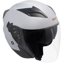 Casco Demi-Jet per Scooter Visiera Lunga SKA-P 1 PH Bolt Silver Metal -1