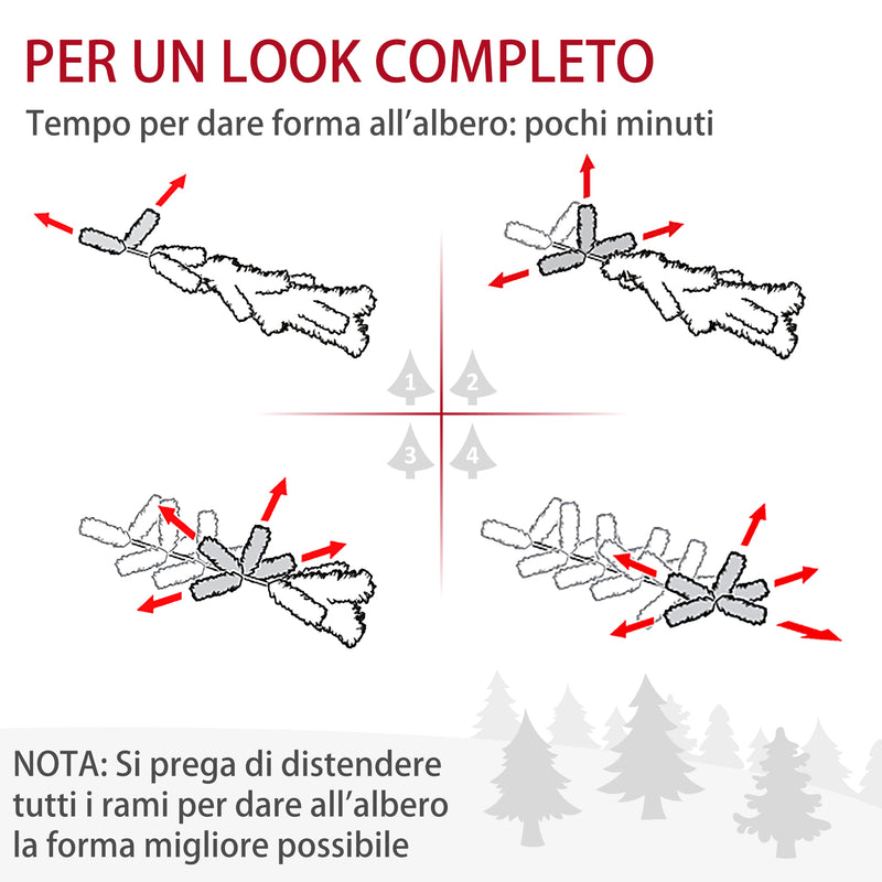 Albero di Natale Artificiale H210 cm 908 Rami con 350 Luci LED Verde-6