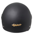 Casco Demi-Jet per Scooter Visiera Sagomata SKA-P 1 WH Wolli Nero Metal -3