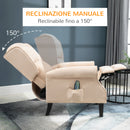 Poltrona Massaggiante e Reclinabile 78x83x101 cm con Funzione Riscaldante Crema-6