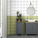 Mobile Bagno Salvaspazio 1 Anta 1 Ripiano 32x30x80 cm in Legno Truciolare e MFD Grigio-7