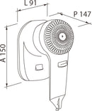 Asciugacapelli Phon a Pistola 1200W Vama Viento 1 Bianco-2