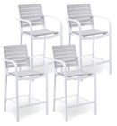 Set 4 Sgabelli da Bar 55,5x54,5x107 cm in Alluminio Kraus Modigliani Bianchi e Grigi-1