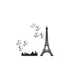 Sticker da Muro Eiffel con Post-It 80x80 cm Plastica-3