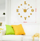 Sticker da Muro Orologio Love 60x60 cm Plastica-1