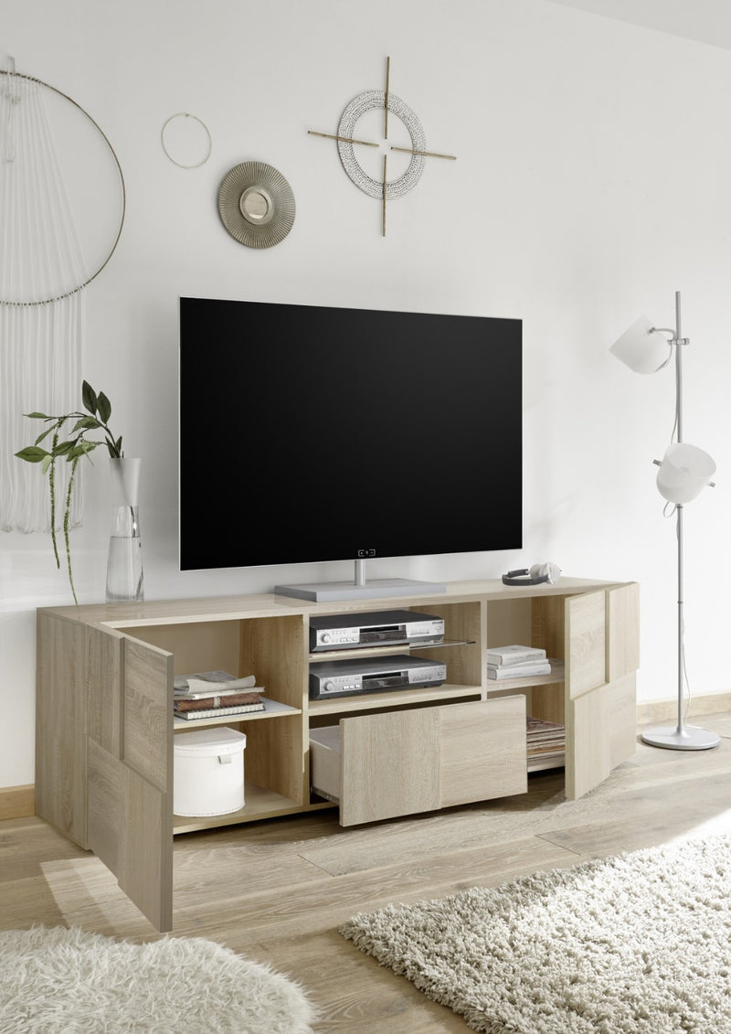 Mobile Porta TV 2 Ante 180x42x57 cm in Legno TFT Chequers Rovere Samoa-3