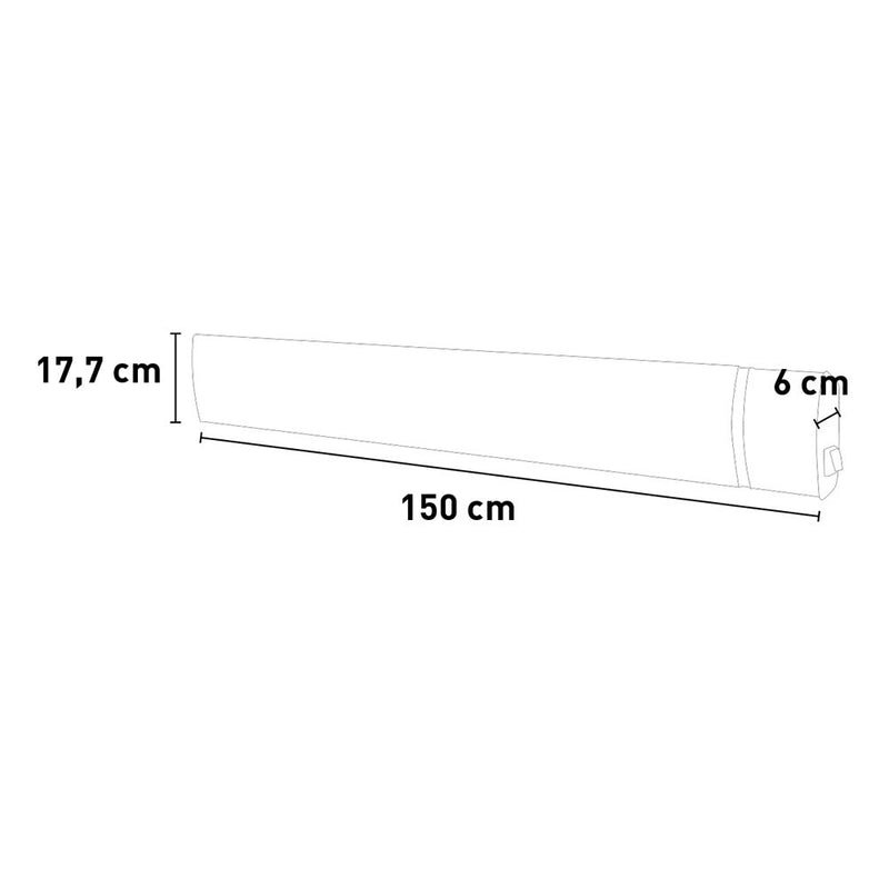 Pannello Radiante Riscaldante ad Infrarossi 150,5x17,7x6 cm 2400W Sined Calore Nero-8