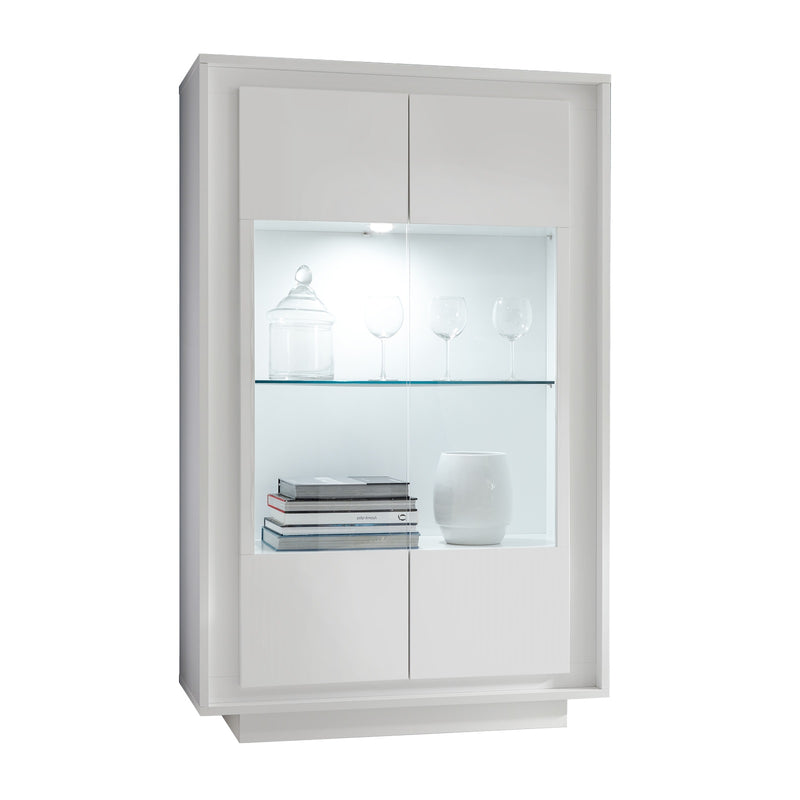 Mobile Vetrina 2 Ante 106x50x171 cm in Legno TFT Frame Bianco Opaco-1