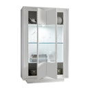 Mobile Vetrina 2 Ante 106x50x171 cm in Legno TFT Frame Bianco Opaco-2