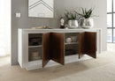 Mobile Buffet 4 Ante 207x50x80 cm in Legno TFT Frame Bianco e Rovere-3