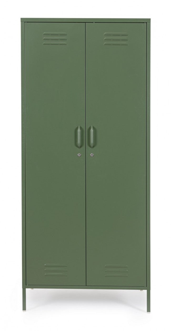 Armadio 2 Ante 50x80x185 cm Cambridge in Acciaio Verde-2