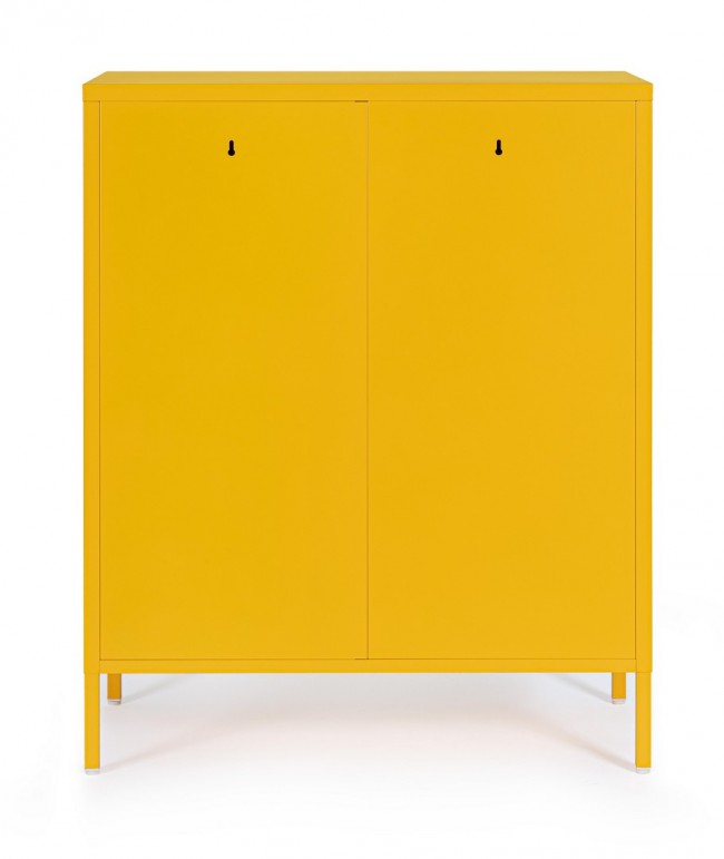 Mobile Basso 2 Ante 40x80x101,5 cm Cambridge in Acciaio Giallo-3