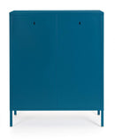 Mobile Basso 2 Ante 40x80x101,5 cm Cambridge in Acciaio Blu-3