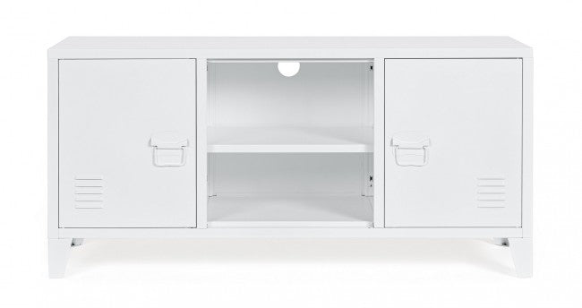 Mobile TV con 2 Ante 40x120,5x58,5 cm Cambridge in Acciaio Bianco-2