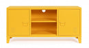 Mobile TV con 2 Ante 40x120,5x58,5 cm Cambridge in Acciaio Giallo-2