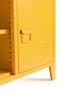 Mobile TV con 2 Ante 40x120,5x58,5 cm Cambridge in Acciaio Giallo-5