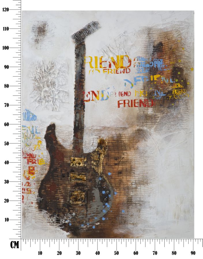 Dipinto su Tela Chitarra Art 90x3,5x120 cm in Legno e Canvas-9