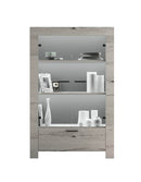 Credenza Mobile Soggiorno con Vetrina 2 Ante in Melaminico 102x43x158cm TFT Neve Rovere Neve-1