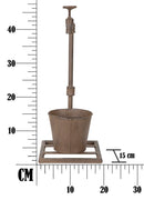 Vasetto Industry Singolo 19x15x48 cm in Ferro Marrone-10