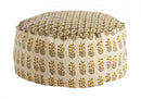 Pouf 65x65x25 cm Charme in Tessuto Avorio-1