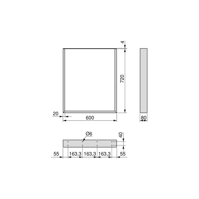 Set Gambe da Tavolo Square Rettangolari H720 Verniciato Nero Acciaio Emuca-2