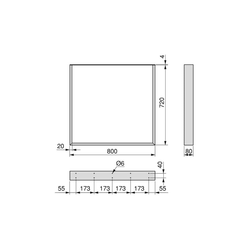 Set Gambe da Tavolo Square Rettangolari H720 Verniciato Bianco Acciaio Emuca-2