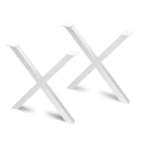 Set Gambe Cross per Tavolo H695 Verniciato Bianco Acciaio Emuca-1